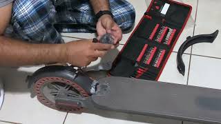 How to Replace or Change Battery  Change Mudguard  on a Crony Electric Scooter [upl. by Rue]