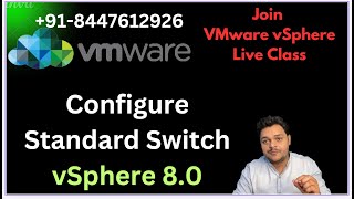 Configure Standard Switch  vSphere 80 Live class  VMware Virtualisation [upl. by Nerual63]