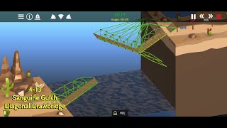 Poly Bridge 2  Sanguine Gulch  Diagonal Drawbridge 413 [upl. by Mattox]