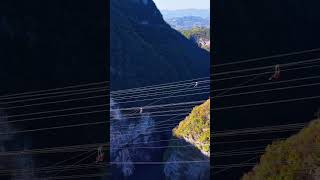 Zhangjiajie Grand Canyon Glass Bridge Bungee Jumping First Person View 49 [upl. by Anyar]