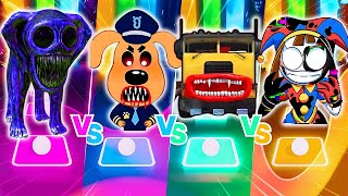 🟢 Abstracted Pomni vs Zoonomaly vs Sheriff Labrador exe vs Bus Eater 🎶 Who is Best Tiles Hop EDM [upl. by Catlee836]