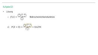 Wahrscheinlichkeitsrechnung Hypergeometrische Verteilung [upl. by Thunell]