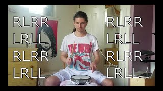 Paradiddle 80180bpm play along rudiment practice pad routine drum fill exercise workout [upl. by Diraj]