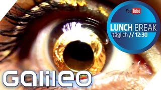 Bling Bling für die Augen Kontaktlinsen aus Gold  Galileo Lunch Break [upl. by Einnej702]