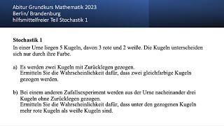 Abitur Mathematik Grundkurs 2023 BerlinBrandenburg hilfsmittelfreier Teil Stochastik 1 [upl. by Sarajane253]