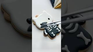 Skeleton Hello Kitty cookie💀 recipes and supplies linked in my bio cookiedecorating asmr [upl. by Belle]