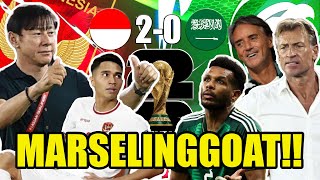 MARSELINO GENDONG TIMNAS INDONESIA FULL SENYUM LAWAN ARAB SAUDI PIALA DUNIA DIDEPAN MATA WKWKWK [upl. by Enaerb]