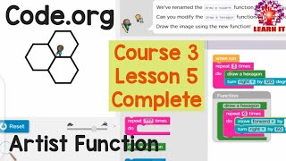 Codeorg Course 3 lesson 5 artist Functioncodeorg tutorialsfunctionlearn it 9M [upl. by Sandell184]