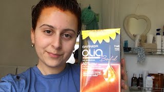 Garnier Olia Bold Intense Copper review from green to orange hair [upl. by Adni]