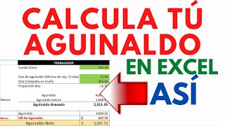 Calcula el Aguinaldo 2024 en Excel Rápido y sencillo ejemplos prácticos 📌 [upl. by Publea]