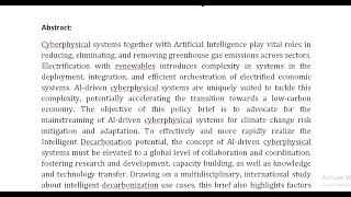 International Collaboration Mainstreaming Artificial Intelligence and Cyberphysical Systems for Carb [upl. by Erv888]