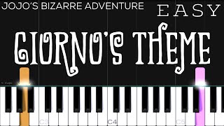 Giorno’s Theme  Jojo’s Bizarre Adventure Golden Wind Main Theme  EASY Piano Tutorial [upl. by Odanref]