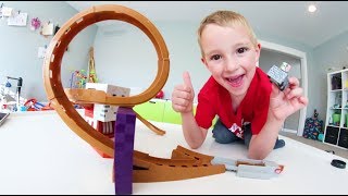 Father amp Son GET RAD LOOPING MINECRAFT CAR TRACK [upl. by Serdna]