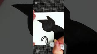 Poor little black cat crying easy drawing idea for kids kids easydrawing art cat kitten [upl. by Federico]