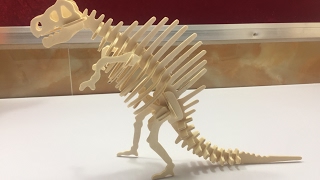 DIY Miniature Little Spinosaurus  Woodcraft Construction Kit [upl. by Nawyt684]