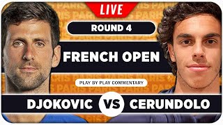 DJOKOVIC vs CERUNDOLO • French Open 2024 • LIVE Tennis PlaybyPlay Stream [upl. by Southard]