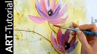 Abstrakte Magnolie mit einfachen Pinselstrichen  Einfach malen  Tutorial von zAcheRfineT [upl. by Neslund]