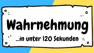 Menschliche Wahrnehmung in Pädagogik und Psychologie in unter 120 Sekunden erklärt  ERZIEHERKANAL [upl. by Ewnihc892]