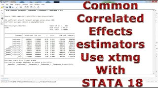 Common Correlated Effects estimators Use xtmg With STATA 18 [upl. by Reviere393]