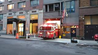 FDNY RESCUE 1 RESPONDING FROM HOUSE WITH REAL Q2B [upl. by Enyamert]