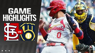 Cardinals vs Brewers Game Highlights 9324  MLB Highlights [upl. by Martinsen444]