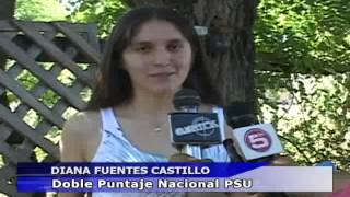 Diana Fuentes de Longaví es Doble Puntaje Nacional en la PSU 2012 [upl. by Nitsid921]