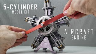 Building a 5Cylinder Radial Engine Model Kit Assembly of an Aircraft Radial Engine [upl. by Saenihp]