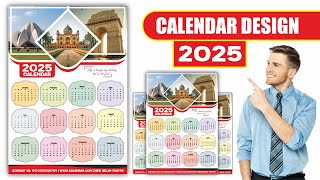 Calendar Design 2025  Printable 2025 Calendar Design in CorelDRAW Tutorial  Well Calendar Design [upl. by Idissac]