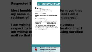 Inquiry Letter About the Cost of Certified Mail  Sample Letter Inquiring About Certified Mail Cost [upl. by Skipper946]