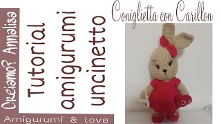 Coniglio con carillon coniglietta con borsetta Amigurumi crochet uncinetto [upl. by Phelips559]