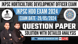 JKPSC Horticulture Development Officer Exam Question Paper Solution 2024  JKPSC HDO Answer Key 2024 [upl. by Soinski]