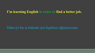 Adverbial clauses of purpose Amaç zarf cümlecikleri [upl. by Ecitnerp274]