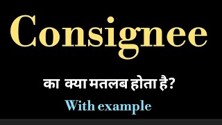 consignee meaning l meaning of consignee l consignee ka hindi mein kya matlab hota hai l vocabulary [upl. by Neicul]