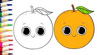 How to draw  Orange  Easy drawing  Step by step tutorial [upl. by Ashraf221]