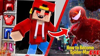 Minecraft  HOW TO BECOME SPIDERMAN EXE [upl. by Myron74]