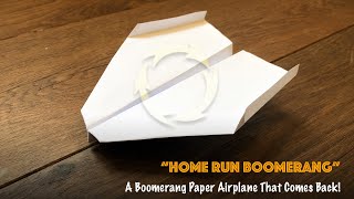 Boomerang Paper Airplane Glider Comes Back To You Every Time  Home Run Boomerang [upl. by Berner]