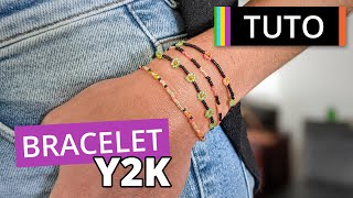 Tuto DIY bracelet fleur en perles de rocaille  Bracelet Y2K [upl. by Yssac]