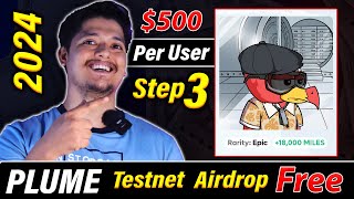 Free 500User  Plume Network Testnet Airdrop Step 3 🤑  10M Funding Free Step By Step in 2024 🚀 [upl. by Gwennie]