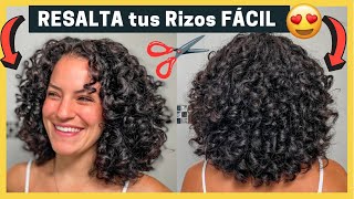 ✂️NUEVO CORTE para Cabello RIZADO MedianoLargo en CAPAS😍 Paso a Paso FÁCIL de seguir en CASA ✅ [upl. by Aivil760]