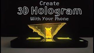 Create A Amazing 3D Hologram With Mobile  How to make Hologram Pyramid Projector at Home [upl. by Aristotle]