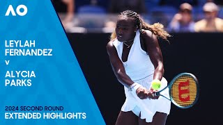 Leylah Fernandez v Alycia Parks Extended Highlights  Australian Open 2024 Second Round [upl. by Atims985]