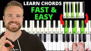 How to Play Chords on the Piano the quotQuick amp Easyquot way [upl. by Gruchot850]