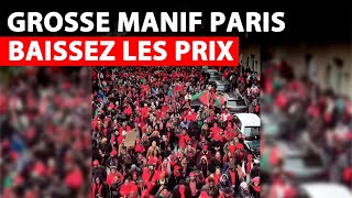 Grosse Manifestation à Paris  Baissez les Prix Cest les drapeaux dîles Françaises [upl. by Barnie278]