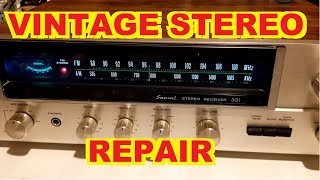 VINTAGE STEREO REPAIR SANSUI 331 LED UPGRADE CONTROL DEOXIDIZE [upl. by Akinajnat364]