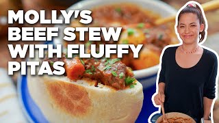 Molly Yehs Beef Stew with Fluffy Pitas  Girl Meets Farm  Food Network [upl. by Nerret]