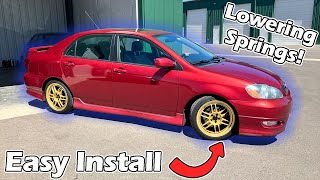 9th Gen Corolla Tein Lowering Spring Install [upl. by Emya759]