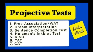 What are the Projective Tests UrduHindiTypes of Projective TestslearnPsychologywithseema [upl. by Marlyn911]