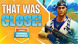 THAT WAS CLOSE SummerSkirmish Fortnite Battle Royale [upl. by Eulaliah]