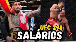 SALÁRIOS DO UFC 298 QUANTO CADA LUTADOR RECEBEU CONFIRA A LISTA [upl. by Felty717]