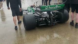 Benetton Historic F1 clutch start in the pits  2024 Silverstone Classic [upl. by Aerua]